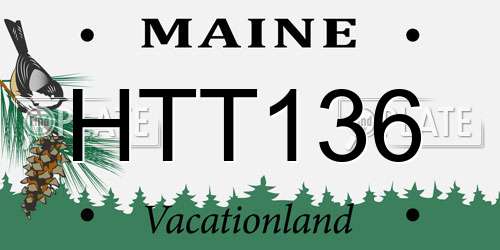 HTT136 Maine License Plate