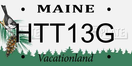 HTT13G Maine License Plate