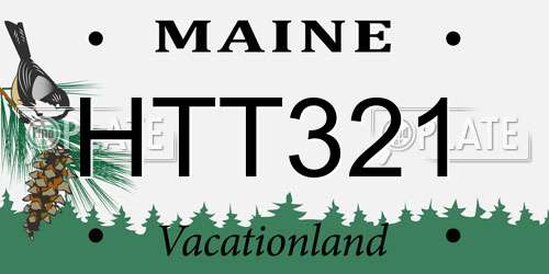 HTT321 Maine License Plate