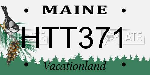 HTT371 Maine License Plate