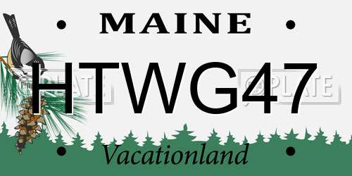 HTWG47 Maine License Plate