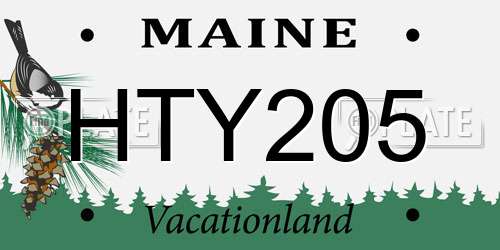 HTY205 Maine License Plate