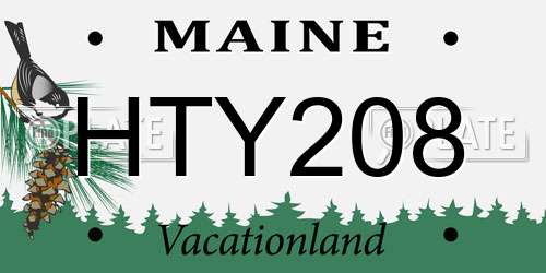 HTY208 Maine License Plate