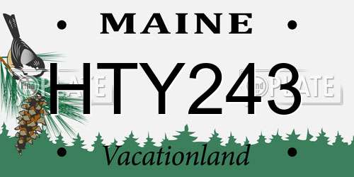 HTY243 Maine License Plate