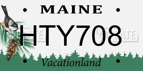 HTY708 Maine License Plate