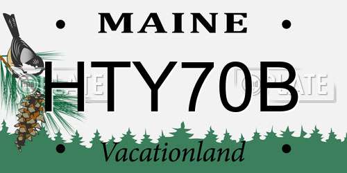 HTY70B Maine License Plate