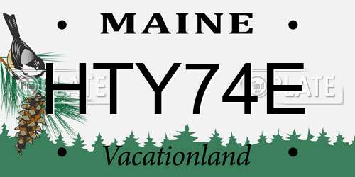 HTY74E Maine License Plate