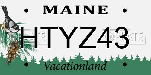 HTYZ43 Maine License Plate