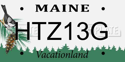HTZ13G Maine License Plate
