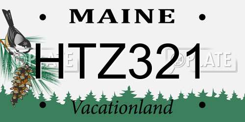 HTZ321 Maine License Plate