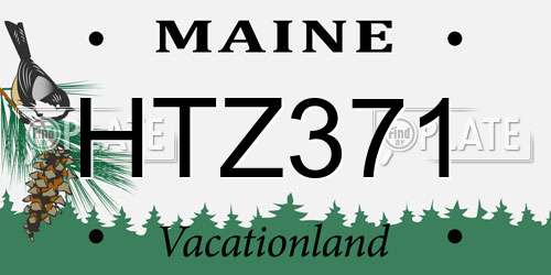 HTZ371 Maine License Plate