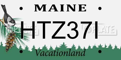 HTZ37I Maine License Plate