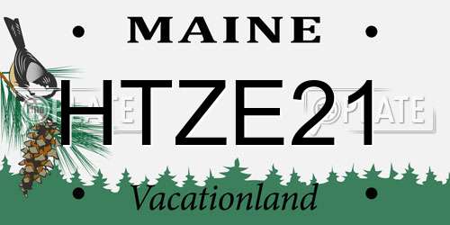 HTZE21 Maine License Plate