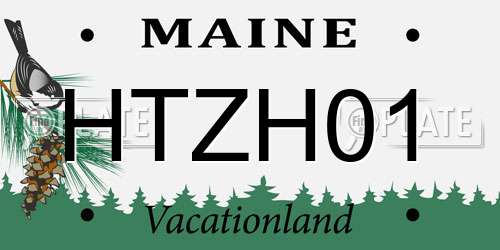 HTZH01 Maine License Plate