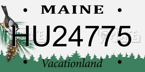 HU24775 Maine License Plate