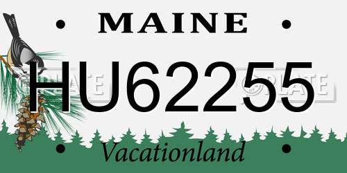 HU62255 Maine License Plate