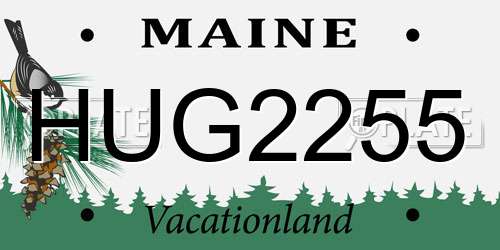 HUG2255 Maine License Plate