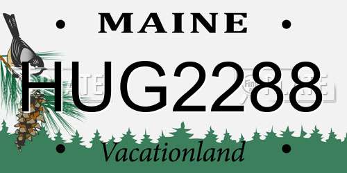 HUG2288 Maine License Plate
