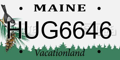 HUG6646 Maine License Plate