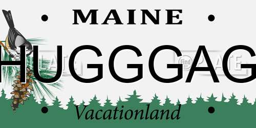 HUGGGAG Maine License Plate