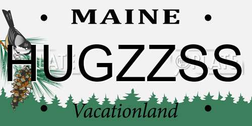 HUGZZSS Maine License Plate