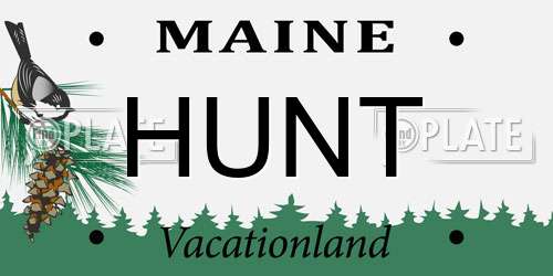 HUNT Maine License Plate