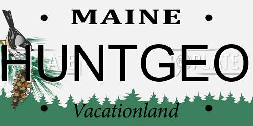 HUNTGEO Maine License Plate