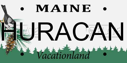 HURACAN Maine License Plate
