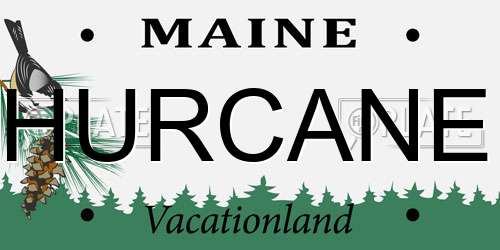 HURCANE Maine License Plate