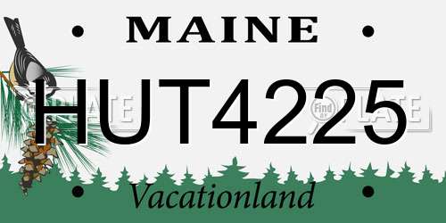 HUT4225 Maine License Plate