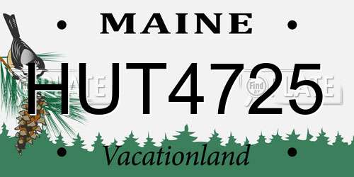 HUT4725 Maine License Plate