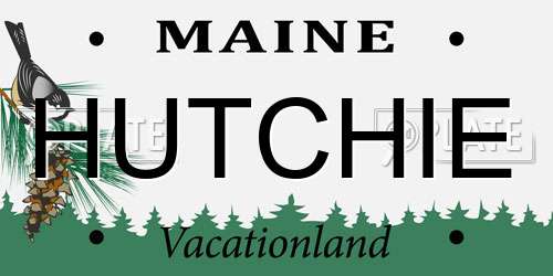 HUTCHIE Maine License Plate