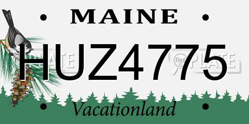 HUZ4775 Maine License Plate