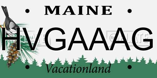 HVGAAAG Maine License Plate