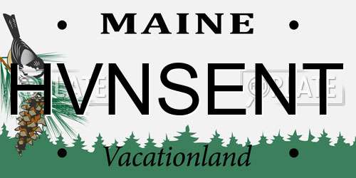 HVNSENT Maine License Plate