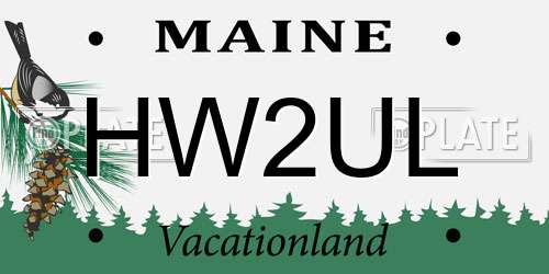HW2UL Maine License Plate
