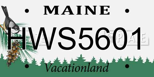 HWS5601 Maine License Plate