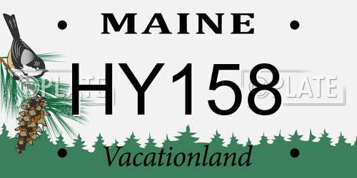 HY158 Maine License Plate