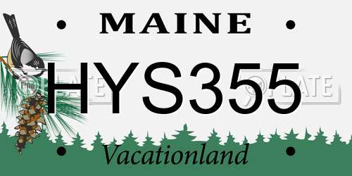 HYS355 Maine License Plate