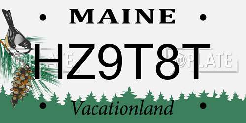 HZ9T8T Maine License Plate