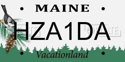 HZA1DA Maine License Plate