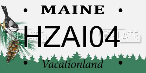 HZAI04 Maine License Plate