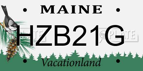 HZB21G Maine License Plate