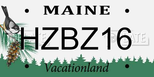 HZBZ16 Maine License Plate