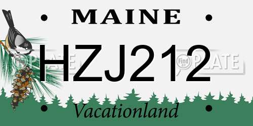 HZJ212 Maine License Plate