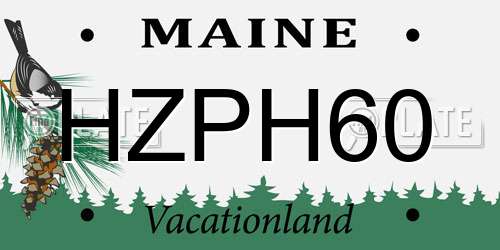 HZPH60 Maine License Plate