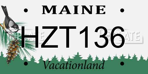 HZT136 Maine License Plate