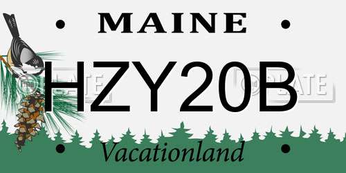 HZY20B Maine License Plate