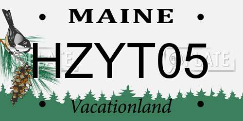HZYT05 Maine License Plate