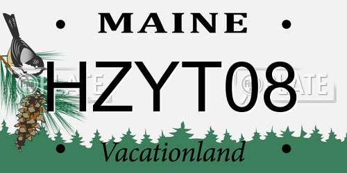 HZYT08 Maine License Plate